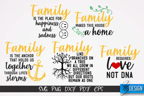 Family SVG Bundle | Family Quotes SVG Design | Fanny Family SVGs v.1 SVG Fly Design 