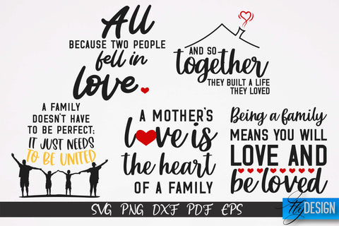 Family SVG Bundle | Family Quotes SVG Design | Fanny Family SVGs v.1 SVG Fly Design 