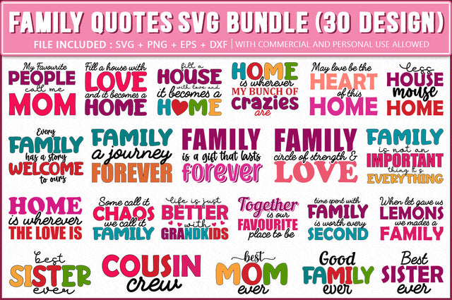 Family SVG Bundle, Family Quotes SVG SVG Shetara Begum 