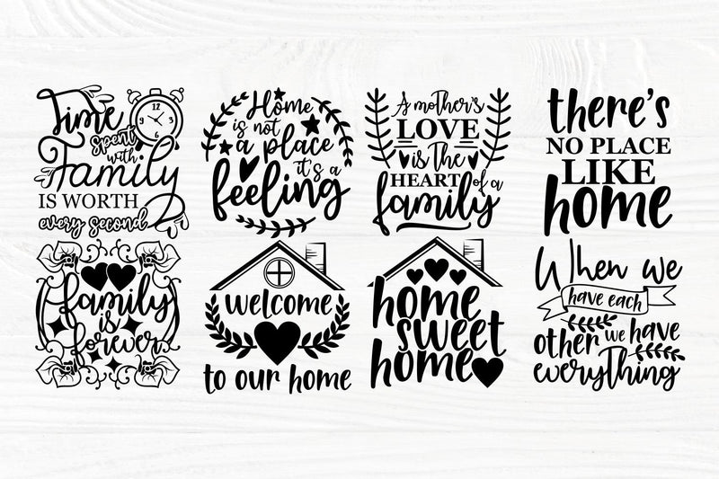 Family SVG Bundle, Farmhouse Svg, Cricut Svg Files - So Fontsy