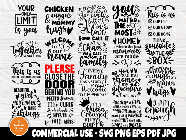 Family SVG Bundle, Home Svg, Motivational Signs SVG TonisArtStudio 