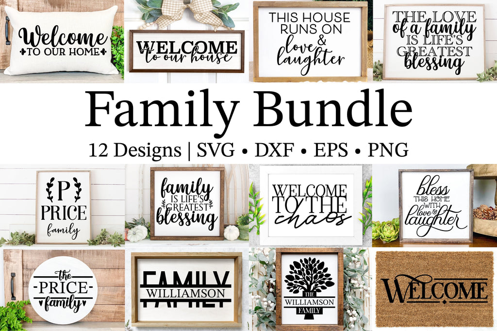 Family SVG Bundle Quotes for Home Decor - So Fontsy