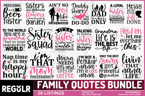 Family SVG Bundle SVG Regulrcrative 