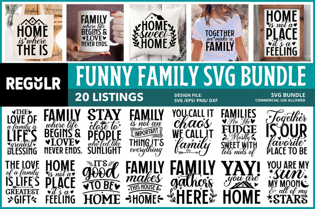 Family Svg Bundle SVG Regulrcrative 