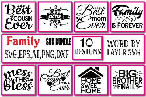 Family SVG Bundle Vol. 4 SVG Craftlabsvg24 