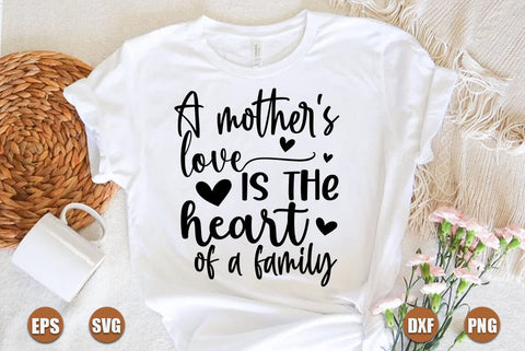 Family SVG Design, A mothers love is the heart of a family SVG FiveStarCrafting 