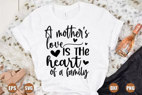 Family SVG Design, A mothers love is the heart of a family SVG FiveStarCrafting 
