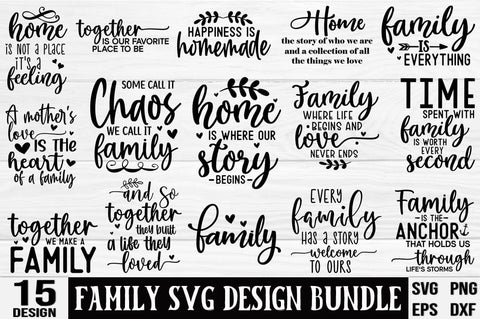 Family SVG Design Bundle, Family Sign SVG FiveStarCrafting 