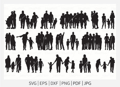 Family svg, Family Svg Bundle, People Svg, Family Silhouette, Family Love Svg, Father and Children svg, Family Vector, Family Package Svg SVG Dinvect 