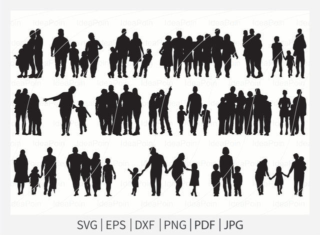 Family svg, Family Svg Bundle, People Svg, Family Silhouette, Family Love Svg, Father and Children svg, Family Vector, Family Package Svg SVG Dinvect 