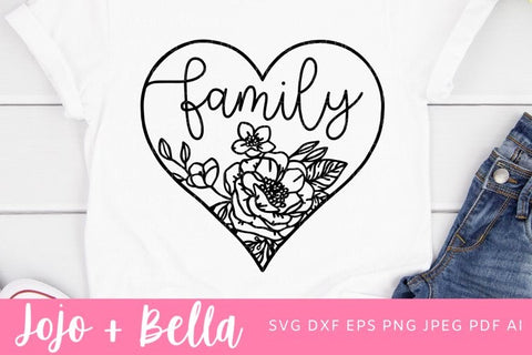 Family SVG, Family Svg Files, Family Heart Svg, Heart Svg, Flower Svg, Family Sign Svg, Cricut, Svg, Love Svg, hope Svg, Family Tree Svg SVG Jojo&Bella 