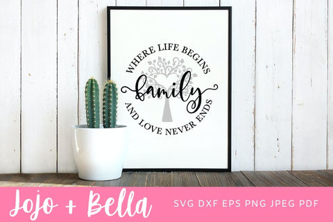 Family Svg, Family Tree Svg, Tree Svg, Family Sign Svg, Svg files for Cricut, Silhouette, Sublimation Design Downloads SVG Jojo&Bella 