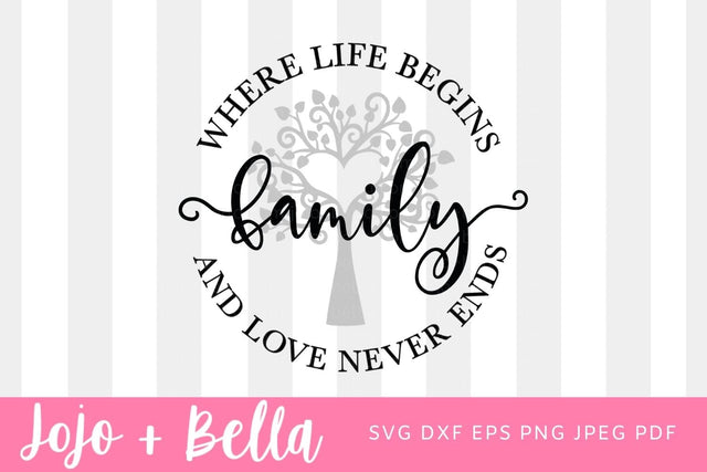 Family Svg, Family Tree Svg, Tree Svg, Family Sign Svg, Svg files for Cricut, Silhouette, Sublimation Design Downloads SVG Jojo&Bella 