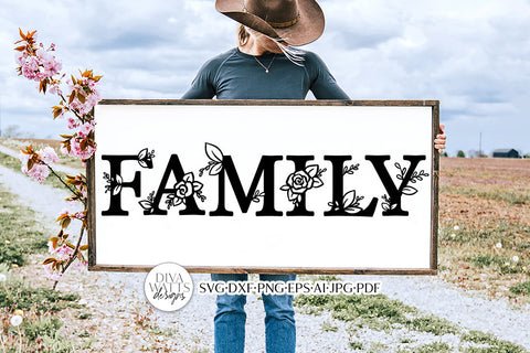 Family SVG | Floral Rose Farmhouse Design SVG Diva Watts Designs 