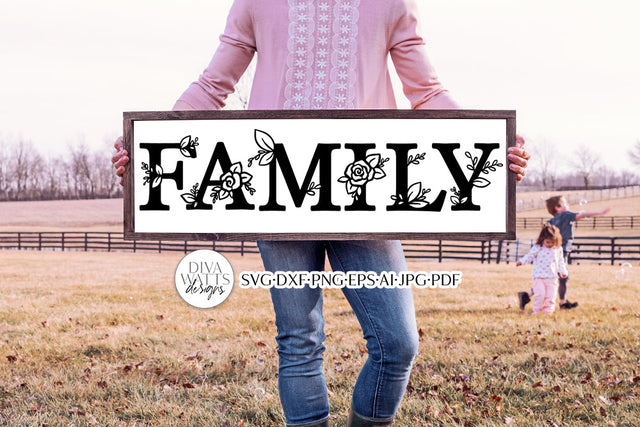 Family SVG | Floral Rose Farmhouse Design SVG Diva Watts Designs 