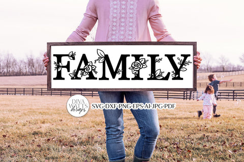Family SVG | Floral Rose Farmhouse Design SVG Diva Watts Designs 
