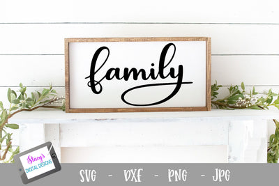 Family SVG - handlettered cut file design SVG Stacy's Digital Designs 