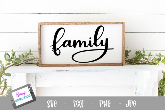 Family SVG - handlettered cut file design SVG Stacy's Digital Designs 