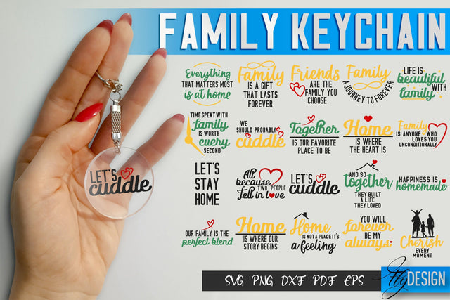 Family SVG Keychain Bundle | Family Quotes SVG Design | Funny Family SVGs SVG Fly Design 