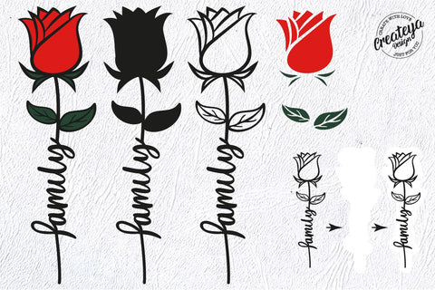 Family SVG, Rose SVG, Flower SVG, Flower laser SVG Createya Design 