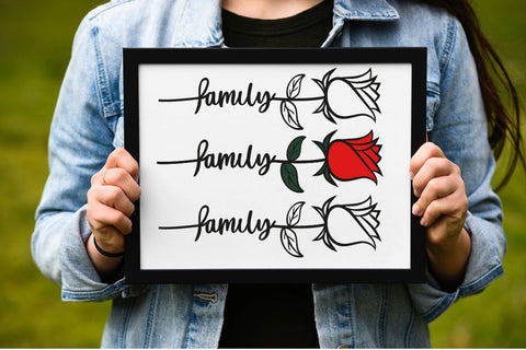 Family SVG, Rose SVG, Flower SVG, Flower laser SVG Createya Design 