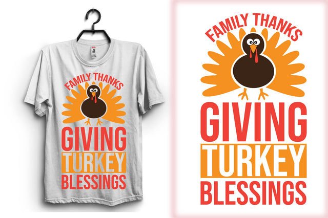 family thanks giving turkey blessings SVG SVGista 