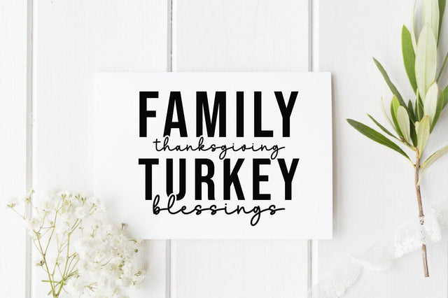 Family Thanksgiving Turkey Blessings SVG SVGista 