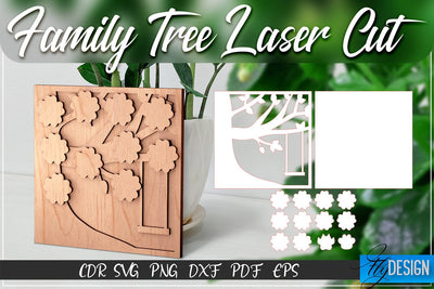 Family Tree Laser Cut SVG | Family SVG Design | CNC Files SVG Fly Design 