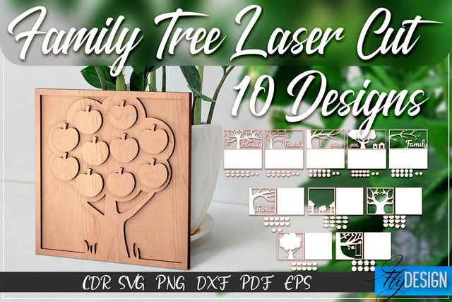 Family Tree Laser Cut SVG | Family SVG Design | CNC Files SVG Fly Design 