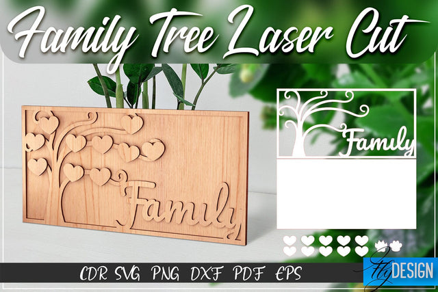 Family Tree Laser Cut SVG | Family SVG Design | CNC Files SVG Fly Design 