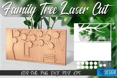 Family Tree Laser Cut SVG | Family SVG Design | CNC Files SVG Fly Design 