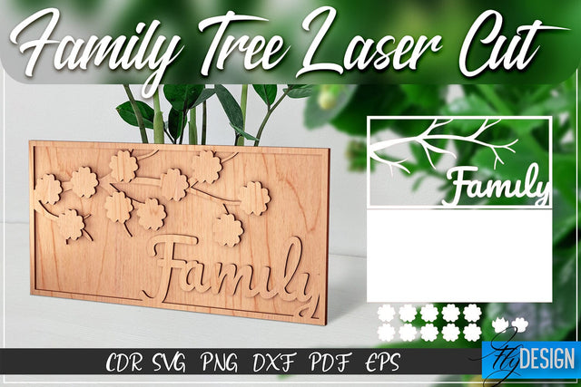 Family Tree Laser Cut SVG | Family SVG Design | CNC Files SVG Fly Design 