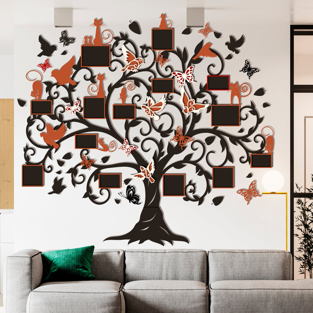 FAMILY TREE Photo Frames Multilayer Laser Cut Files, Mandala, 3D ...