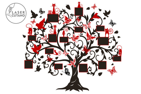 FAMILY TREE Photo Frames Multilayer Laser Cut Files, Mandala, 3D Designs, Mini Design Bundles SVG LaserCutano 