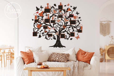 FAMILY TREE Photo Frames Multilayer Laser Cut Files, Mandala, 3D Designs, Mini Design Bundles SVG LaserCutano 