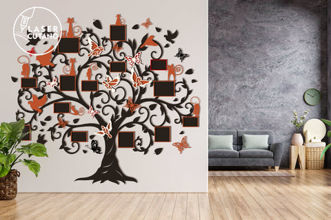 FAMILY TREE Photo Frames Multilayer Laser Cut Files, Mandala, 3D Designs, Mini Design Bundles SVG LaserCutano 
