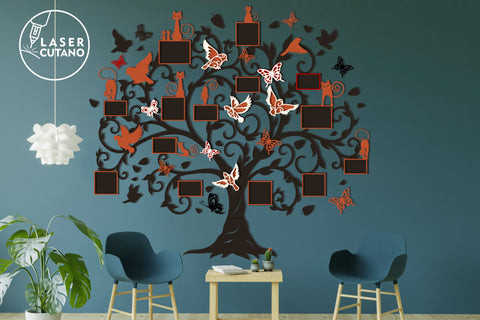 FAMILY TREE Photo Frames Multilayer Laser Cut Files, Mandala, 3D Designs, Mini Design Bundles SVG LaserCutano 