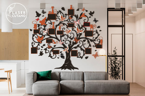 FAMILY TREE Photo Frames Multilayer Laser Cut Files, Mandala, 3D Designs, Mini Design Bundles SVG LaserCutano 