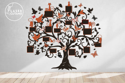FAMILY TREE Photo Frames Multilayer Laser Cut Files, Mandala, 3D Designs, Mini Design Bundles SVG LaserCutano 