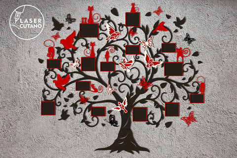 FAMILY TREE Photo Frames Multilayer Laser Cut Files, Mandala, 3D Designs, Mini Design Bundles SVG LaserCutano 