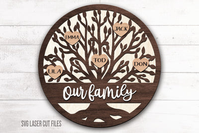 Family Tree SVG | Customizable Family Tree Decor | Laser Cut Files - So ...