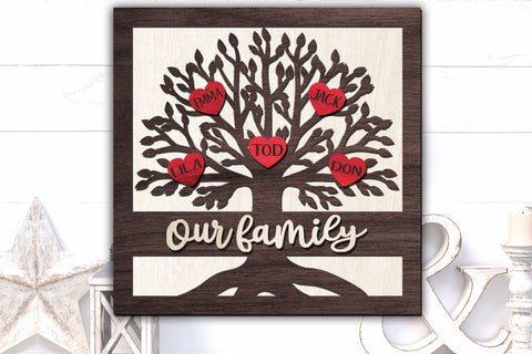 Family Tree SVG | Customizable Family Tree Sign | Laser Cut Files SVG Cloud9Design 