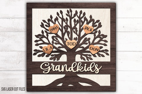 Family Tree SVG | Customizable Family Tree Sign | Laser Cut Files SVG Cloud9Design 