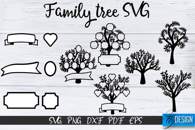 Family Tree Svg, Family Monogram SVG, Photo Frame SVG, SVG Fly Design 