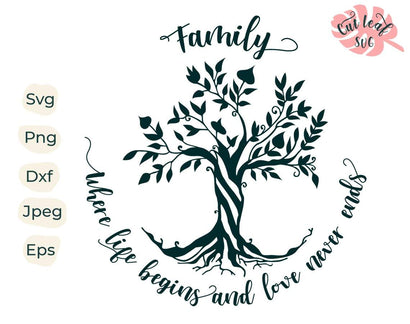 Family tree svg, tree svg, family svg, tree of life svg, tree of life clipart, family svg sayings, family tree dxf, family quotes svg SVG CutLeafSvg 
