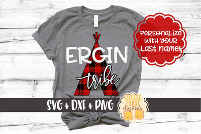 Family Tribe - Buffalo Plaid Teepee - Christmas SVG Files SVG Cheese Toast Digitals 