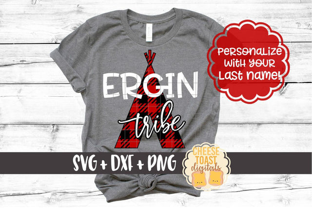 Family Tribe - Buffalo Plaid Teepee - Christmas SVG Files SVG Cheese Toast Digitals 