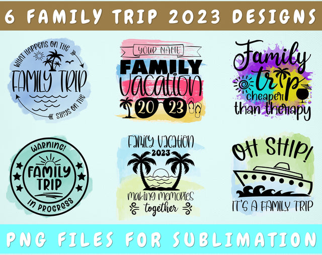 Family Trip 2023 Sublimation Designs Bundle, 6 Family Trip PNG Files, Family Trip Cheaper Than Therapy PNG, Family Vacation 2023 PNG Sublimation HappyDesignStudio 