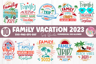 Family Vacation 2023 SVG Bundle SVG DESIGNS DARK 