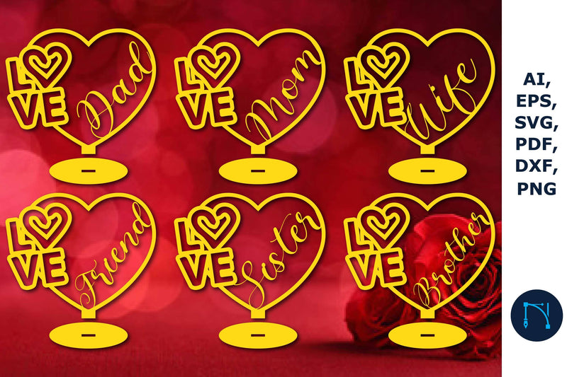 Family Valentine Decorations SVG Bundle SVG MD JOYNAL ABDIN 